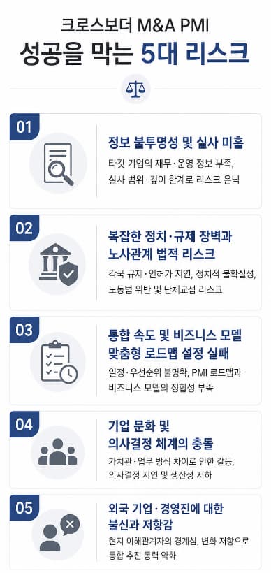 크로스보더 M&A PMI 법률자문 | 글로벌 인수합병 PMI의 법률 리스크