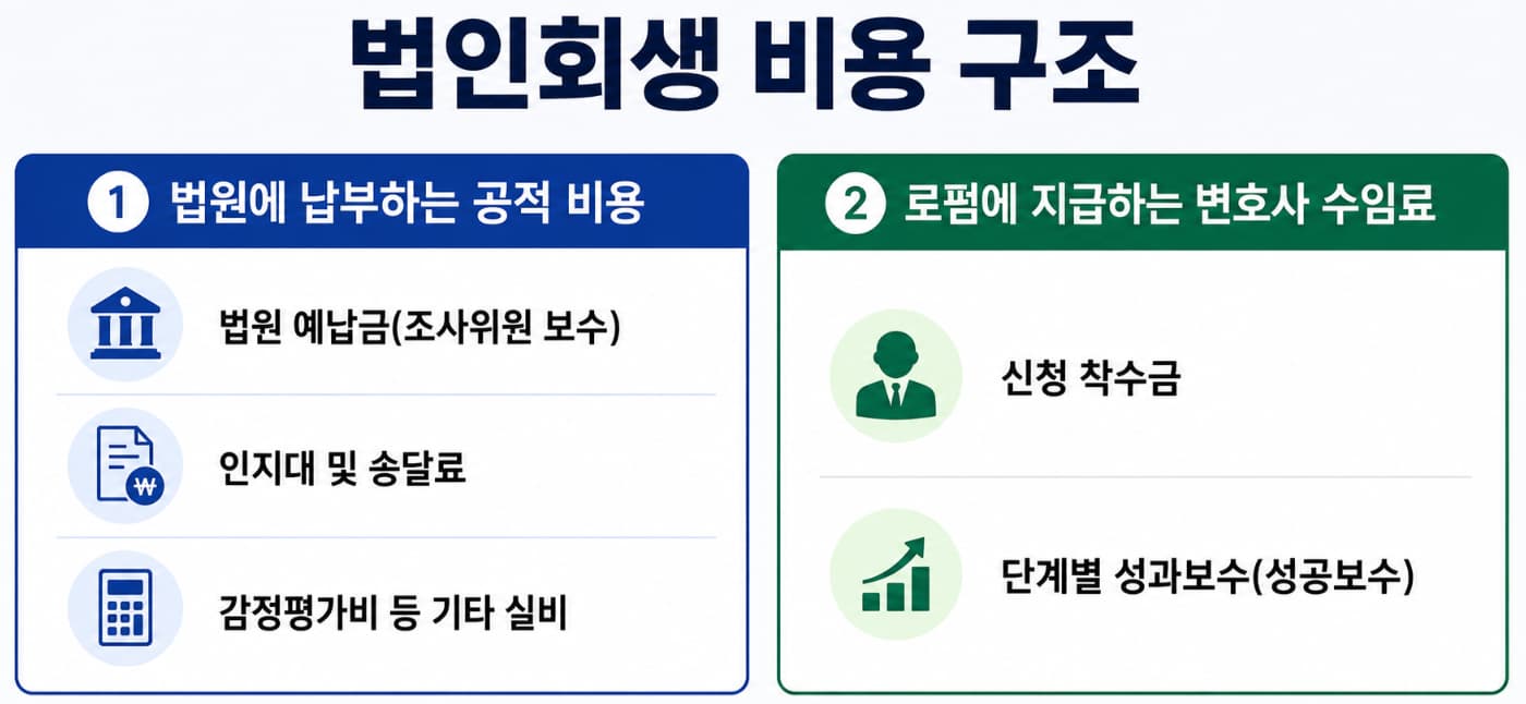 법인회생 비용 수임료, 비용의 전체 구조는?