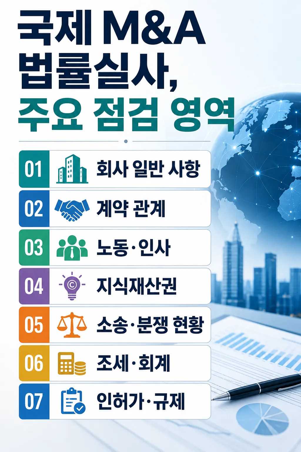 국제 M&A 법률실사, 주요 점검 영역